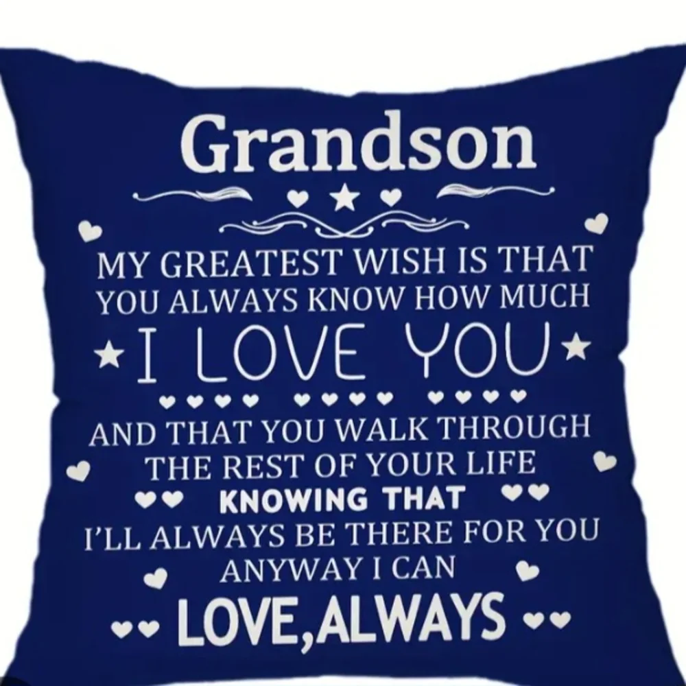 Grandson Love Always Hearts & Stars Accent Pillow - 18